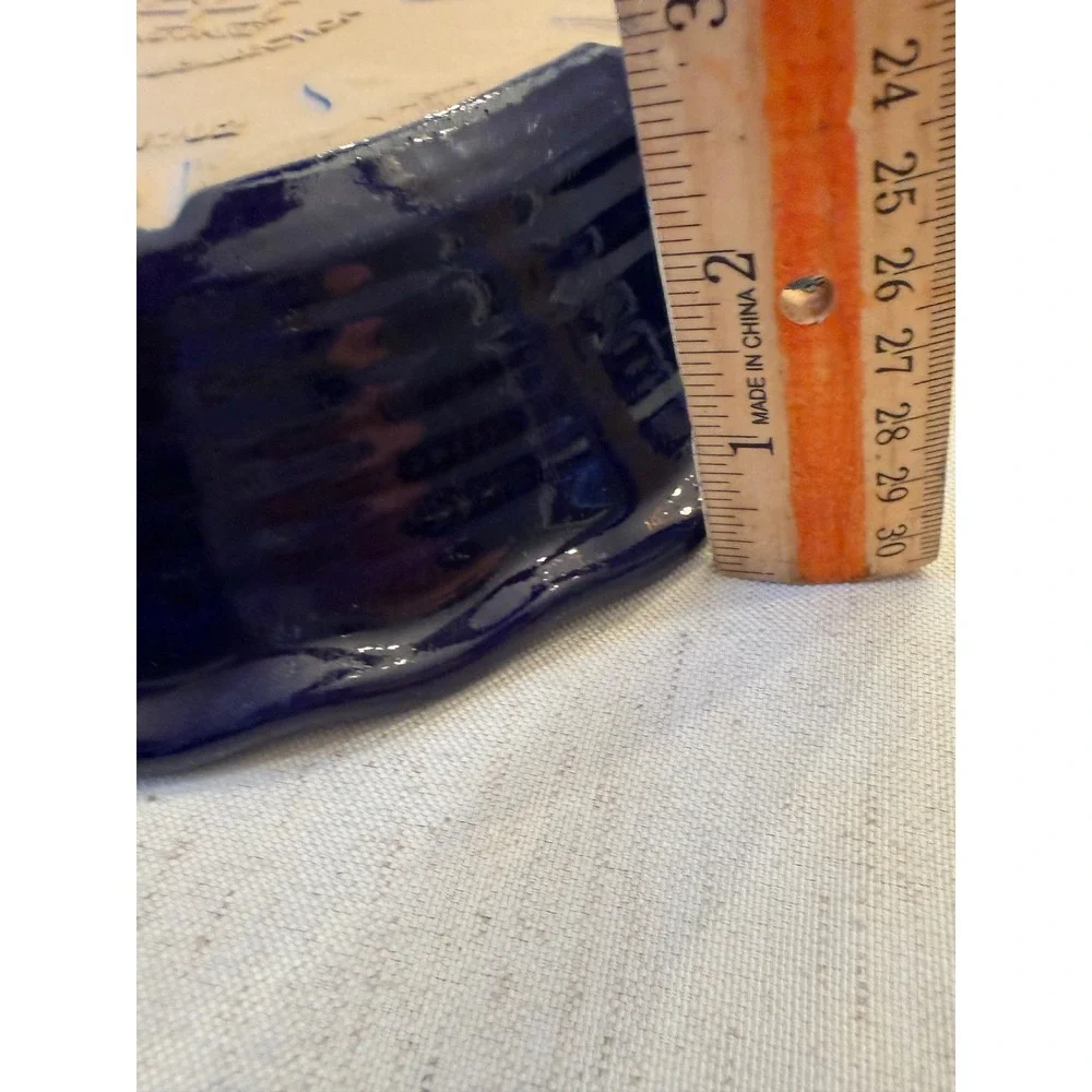 Pampered Chef Deep Dish Pie Plate Blue 9in Excellent Scalloped Stoneware